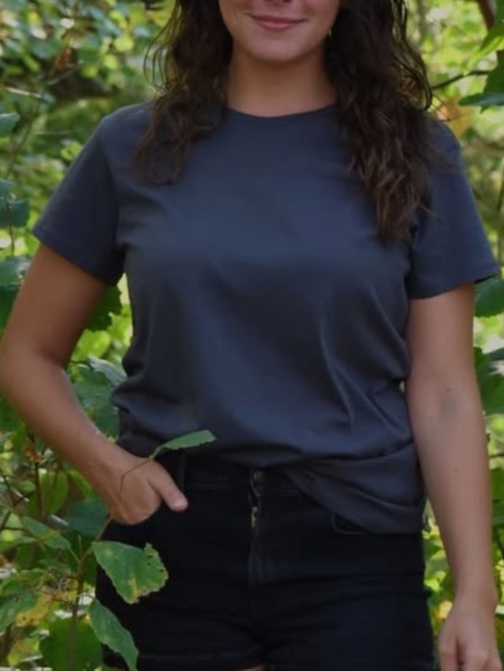 100% Pima Cotton Project Life Women’s NSB (Not So Basic) Tee in Obsidian - Picture 2 of 6